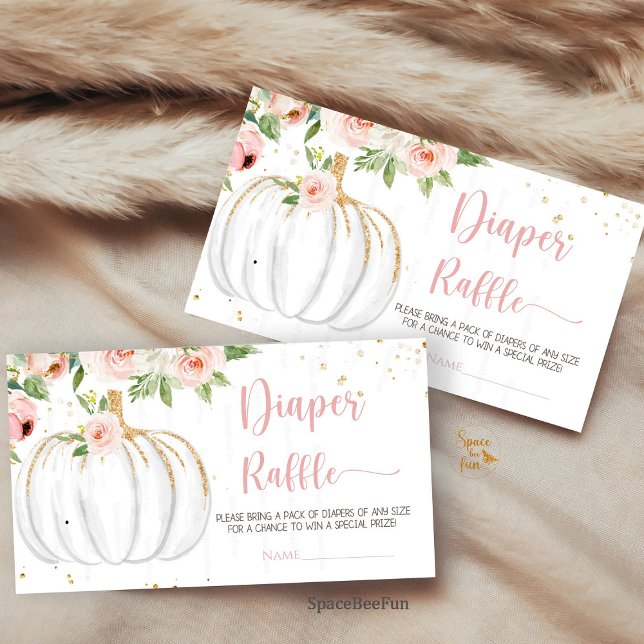 Pumpkin Baby Shower diaper raffle enclosure card (Pumpkin baby shower diaper raffle, fall baby shower diaper raffle, diaper raffle enclosure card, bab)