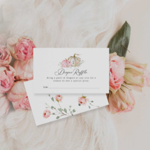 Pumpkin Baby Shower Diaper Raffle Ticket Enclosure Card