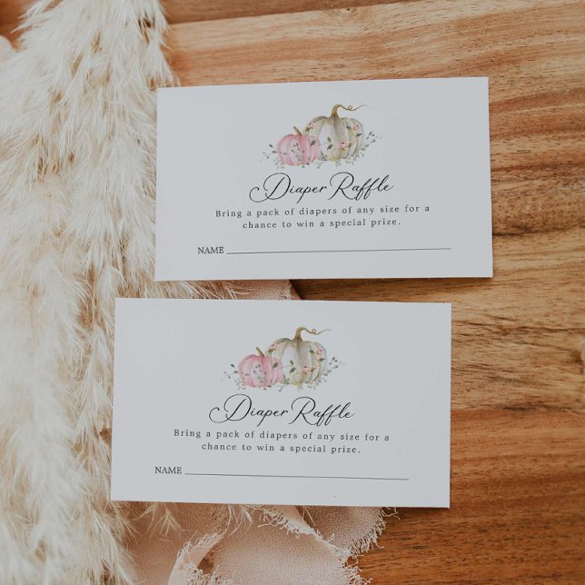 Pumpkin Baby Shower Diaper Raffle Ticket Enclosure Card (Creator Uploaded)