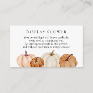 Pumpkin Baby Shower Display Shower insert card