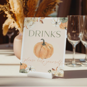 Pumpkin Baby Shower Drinks Sign
