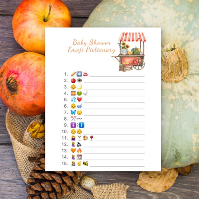 Pumpkin baby shower emoji Pictionary game (Creator Uploaded)