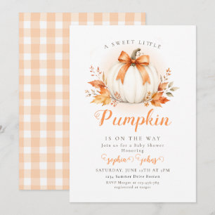 Pumpkin Baby Shower Fall Autumn little pumpkin Invitation