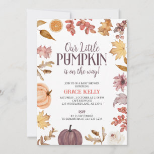 Pumpkin Baby Shower, Fall Baby, Autumn Invitation
