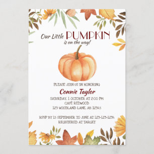 Pumpkin Baby Shower, Fall Foliage, Autumn Sprinkle Invitation