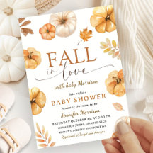 Pumpkin Baby Shower Fall in Love Gender Neutral