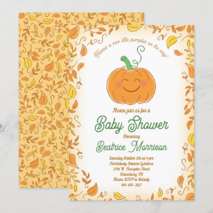 Pumpkin Baby Shower Fall Invitation