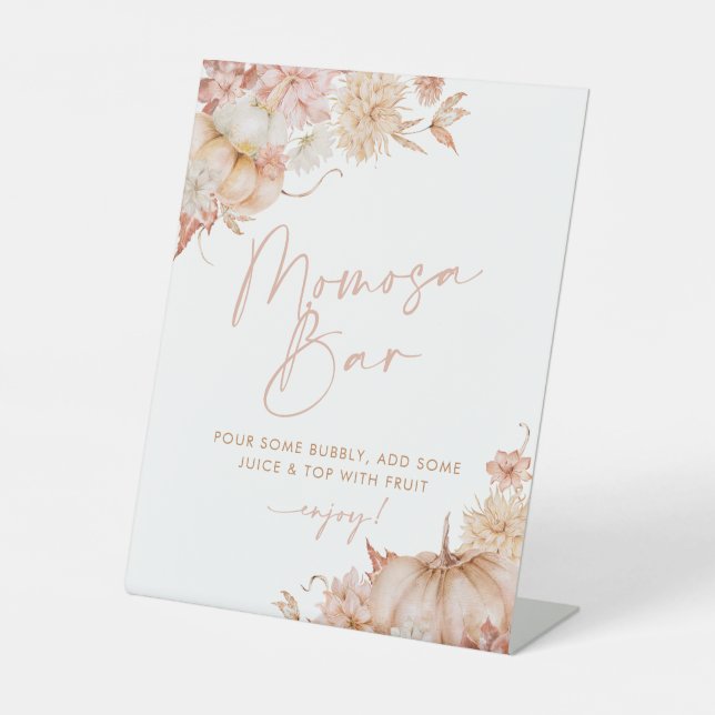 Pumpkin Baby Shower Fall Mimosa Momosa Bar Sign (Front)