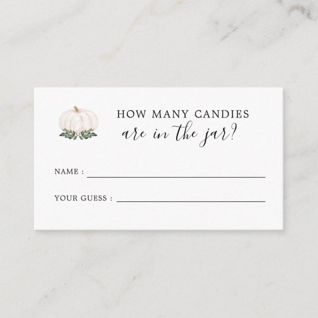 Pumpkin Baby Shower Guess How Many Candies  Enclosure Card (Front)