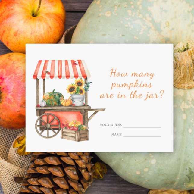 Pumpkin baby shower Guess how many pumpkins game Enclosure Card (Creator Uploaded)
