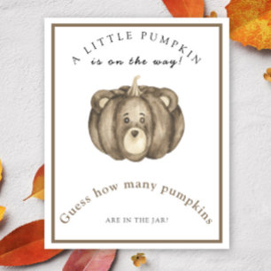 Pumpkin baby shower Guess how many pumpkins Poster