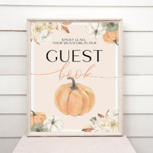 Pumpkin Baby Shower Guest Book Sign