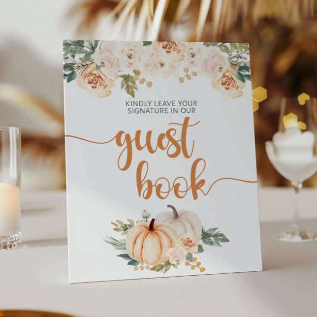 Pumpkin Baby Shower Guest Book Sign (Creator Uploaded)