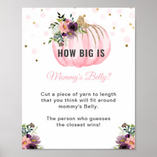 Pumpkin Baby Shower How Big is Mummy's Belly Game Poster