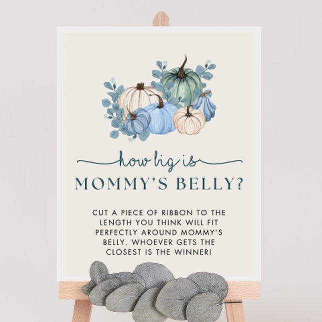 Pumpkin Baby Shower How Big is Mummy's Belly Sign (Creator Uploaded)