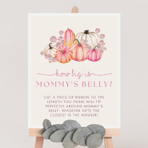 Pumpkin Baby Shower How Big is Mummy's Belly Sign