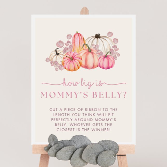 Pumpkin Baby Shower How Big is Mummy's Belly Sign (Creator Uploaded)