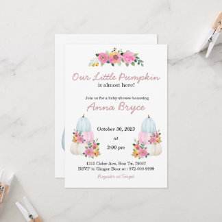 Pumpkin Baby Shower Invitation