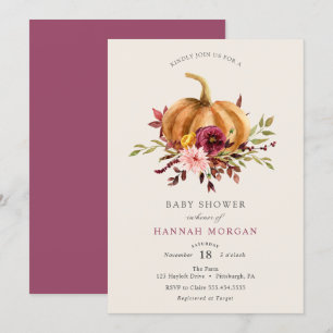 Pumpkin Baby Shower invitation