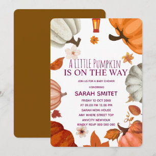 Pumpkin Baby Shower Invitation, A Little Pumpkin i Save The Date