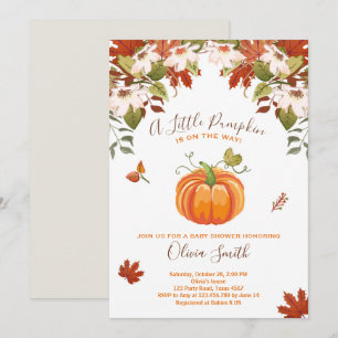 Pumpkin Baby shower invitation Autumn Fall Neutral
