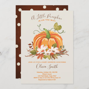 Pumpkin Baby shower invitation Autumn Fall Neutral