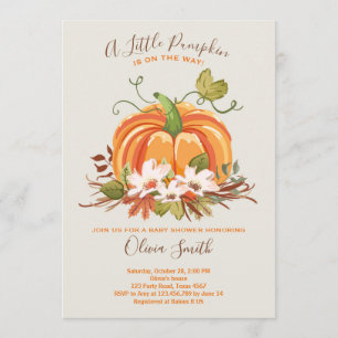 Pumpkin Baby shower invitation Autumn Fall Neutral