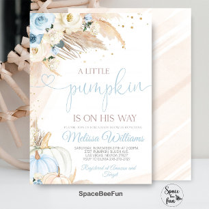 Pumpkin Baby Shower Invitation Boy Boho Pampas