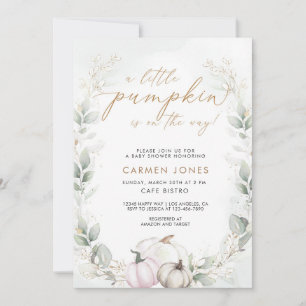 Pumpkin Baby Shower Invitation Fall Autumn Floral