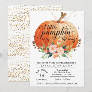 Pumpkin Baby Shower Invitation - Fall Baby Shower