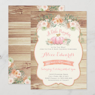 Pumpkin Baby Shower Invitation Rustic Pumpkin