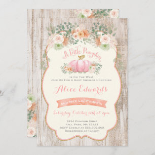 Pumpkin Baby Shower Invitation Rustic Pumpkin