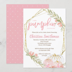 Pumpkin Baby Shower Invitations For A Girl
