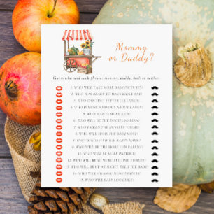 Pumpkin Baby shower Mommy Daddy baby shower game