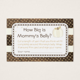 Pumpkin Baby Shower Mummy's Belly Game, Wood Ivory