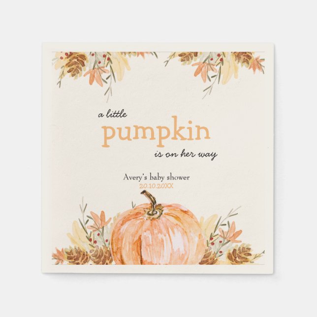 Pumpkin Baby Shower Napkin (Front)