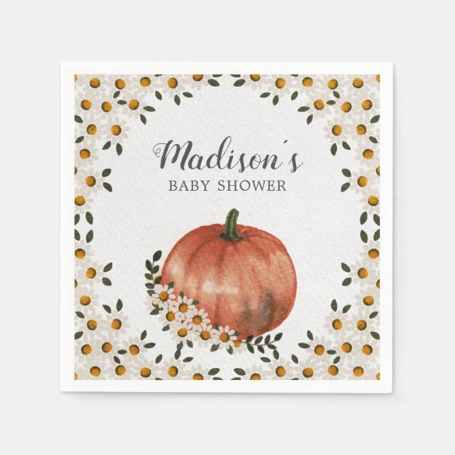 Pumpkin Baby Shower  Napkin (Front)