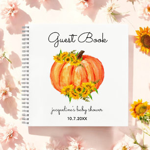 Pumpkin Baby Shower Orange White Guest Book