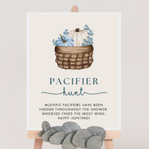 Pumpkin Baby Shower Pacifier Hunt Game Sign