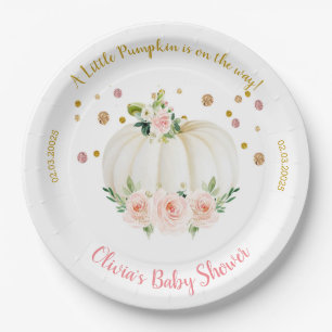 Pumpkin Baby Shower Paper Plate