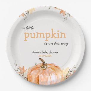Pumpkin Baby Shower Paper Plate