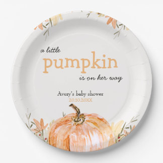 Pumpkin Baby Shower Paper Plate