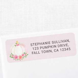 Pumpkin Baby Shower Pink Return Address