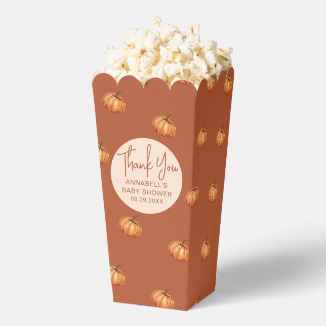 Pumpkin Baby Shower Popcorn Favour Box (Popped)