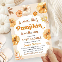 Pumpkin Baby Shower Retro Fall Gender Neutral