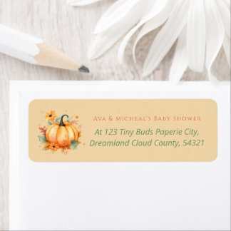 Pumpkin Baby Shower Return Address