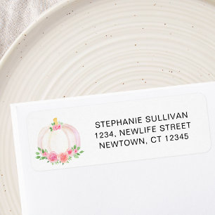 Pumpkin Baby Shower Return Address 