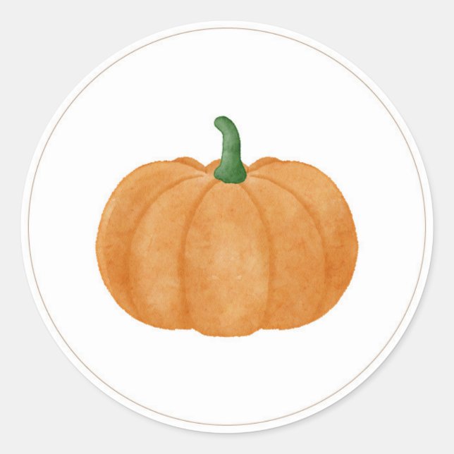 Pumpkin Baby Shower Round Sticker (Front)