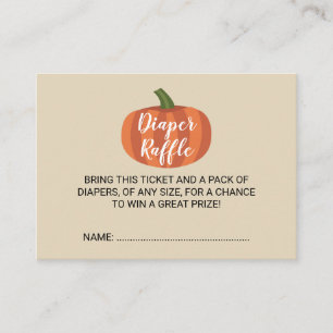 Pumpkin Baby Shower Rustic Diaper Raffle Ticket