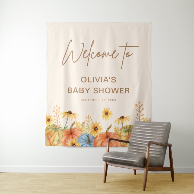 Pumpkin Baby Shower Tapestry (In Situ)